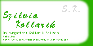 szilvia kollarik business card